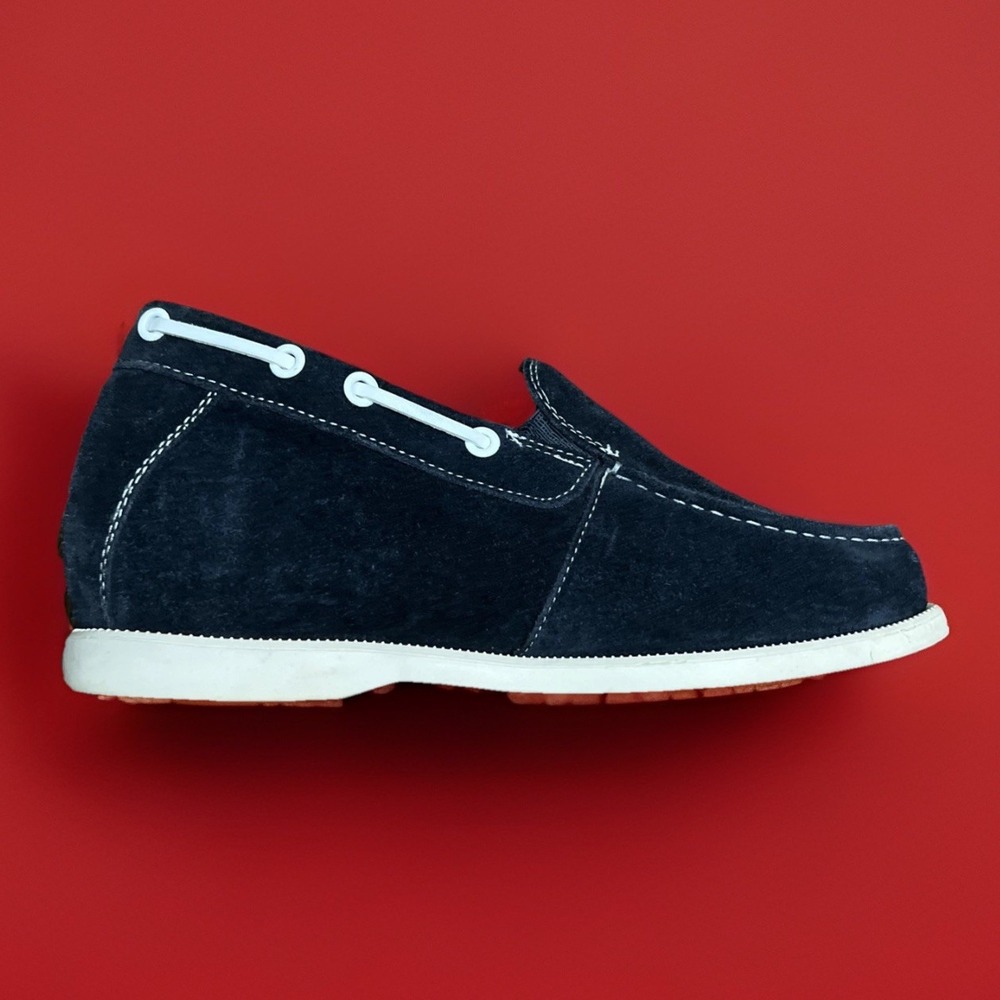 CALTO Mens Invisible 2.8 Height Increasing Blue Suede Loafers G66112 6.5
